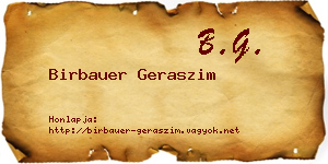 Birbauer Geraszim névjegykártya